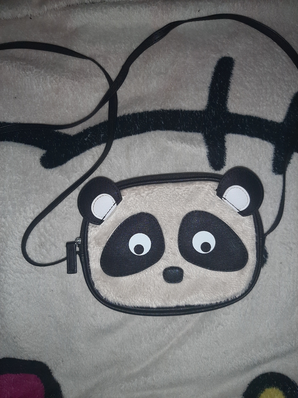 Kids Panda Crossbody Bag - Black and Cream
